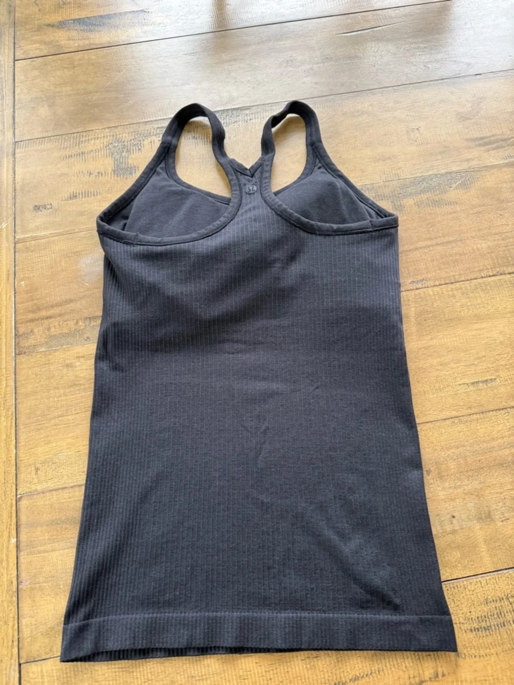 Black Ribbed Racerback Tank Top - Picture 2 of 3